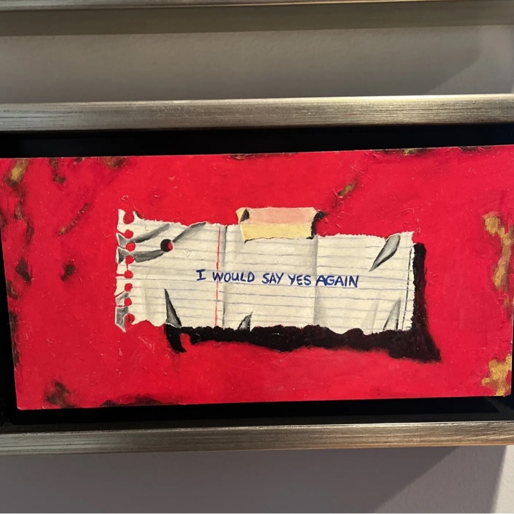 Original 6”x12” oil “notes” paintings on canvas panels. - Picture 3 of 10